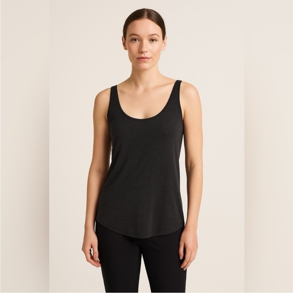 Kit and Ace Tops - Kit and Ace Modal Scoop Neck Back Charcoal Grey Tank Top
